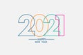 2021 happy new year logo text line art design Royalty Free Stock Photo