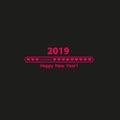 Happy new year 2019 with Love loading progress bar. Vector Royalty Free Stock Photo