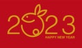 Happy new year 2023 , Lunar new year, Rabbit , simple design
