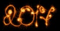 Happy New Year - 2017 made by sparklers on black Royalty Free Stock Photo