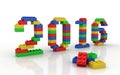 Happy new year 2016 made of toy blocks Royalty Free Stock Photo