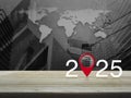 Happy new year 2025 map pointer navigation concept, Elements of this image furnished by NASA