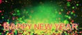 Happy new year marquee letters number on colorful blurred lights