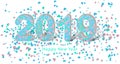 2019 Happy New Year or Merry Christmas background with confetti in the shape of a heart Royalty Free Stock Photo