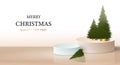 Happy New Year and Merry Christmas banner. Festive Christmas object with Christmas trees. Holiday poster, Website title Royalty Free Stock Photo