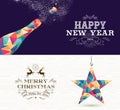 Happy new year 2015 Merry christmas bottle star Royalty Free Stock Photo