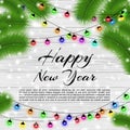 Happy New Year and Merry Christmas 2023. Elegant christmas background with christmas tree. Snowflakes, lights, sparkles and Royalty Free Stock Photo