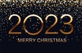 2023 Happy New Year, Merry Christmas elegant text design for greeting card Royalty Free Stock Photo