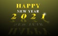 Happy new year 2021 and merry Christmas, figures 2021. illustration made with the gold font on black background with shiny gold co Royalty Free Stock Photo