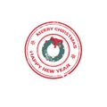 Happy New Year Merry Christmas Greeting Card Decoration Laber Web Icon