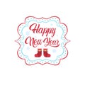 Happy New Year Merry Christmas Greeting Card Decoration Laber Web Icon