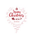 Happy New Year and Merry Christmas, handwritten wish in red text, decor for a postcard, inscription on the window