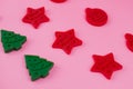Happy New Year and Merry Christmas. New year background with playdough and plasticine. Christmas holiday wallpaper