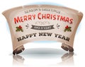 Happy New Year And Merry Christmas On Parchment Scroll Royalty Free Stock Photo