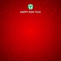 Happy new year and merry christmas on red blurry vector background with snowflake. Royalty Free Stock Photo