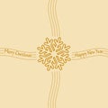 Happy New Year and Merry Christmas. A snowflake template for a holiday card, banner, poster or invitation Royalty Free Stock Photo