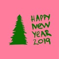 Happy new year merry cristmas 2019 Royalty Free Stock Photo