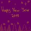 Happy new year merry cristmas 2019 Royalty Free Stock Photo