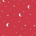 Happy New year and mery christmas wrapping paper red background with stars and moons pattern Royalty Free Stock Photo