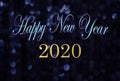 Happy new year 2020 message on sparkling background