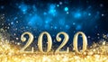 Happy New Year 2020 - Metal Number With Golden Glitter