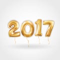 Happy new year Metallic Gold Balloons Royalty Free Stock Photo