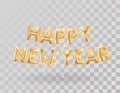 Happy new year Metallic Gold Balloons Royalty Free Stock Photo