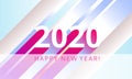 Happy 2020 new year modern colour banner for your seasonal holidays Royalty Free Stock Photo