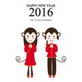 Happy new year 2016 of monkey design for Chinese New Year celebration