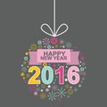 Happy new year 2016 monkey vector design no 3