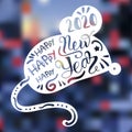 2020 Happy New Year on Mouse Rat Body Form Banner