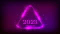 2023 Happy New Year neon background Royalty Free Stock Photo