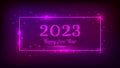 2023 Happy New Year neon background Royalty Free Stock Photo