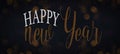 HAPPY NEW YEAR 2022  New Year`s Eve Holiday Event Party Silvester background illustration - Bokeh lights and Typography on dark Royalty Free Stock Photo