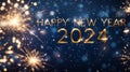 HAPPY NEW YEAR 2024 with Sparklers Royalty Free Stock Photo