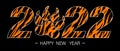 Happy New Year 2022. New yearÃ¢â¬â¢s greeting symbol decorated with tiger skin pattern. Vector illustration isolated