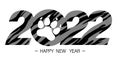 Happy New Year 2022. New yearÃ¢â¬â¢s greeting symbol decorated with tiger skin pattern. Vector illustration isolated on white