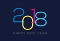 Happy new year 2018 number design calendar background decoration