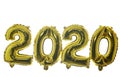 Happy New Year 2020. Number 2020 gold balloon