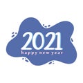 2021 happy new year, number and phrase on purple spot color
