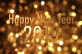 2019 happy new year number with sparkling gold bokeh backgrorund