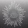 2022 happy new year. numbers firework style. vector linear numbers. design of greeting card. vector illustration. Free Vector Royalty Free Stock Photo