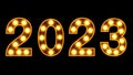 Happy New Year numbers 2023 in led light.