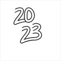 2023 Happy New Year Contour Number Symbol