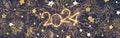 Happy New Year 2024 panoramic header web banner