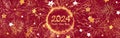 Happy New Year 2024 panoramic header web banner Royalty Free Stock Photo