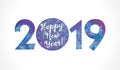 2019 Happy New Year paper card Royalty Free Stock Photo