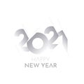 Happy New Year 2021 Paper Number Label Tag Vector Template Design Illustration