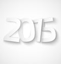 Happy new year 2015 paper text on white background