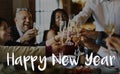 Happy New Year People celebrating with drinks Royalty Free Stock Photo